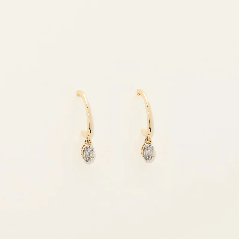 Diamond Drop Earrings in 10kt Yellow Gold (1/10ct tw)