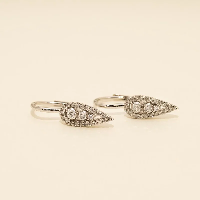 Diamond Drop Earrings in 14kt White Gold (1/2ct tw)