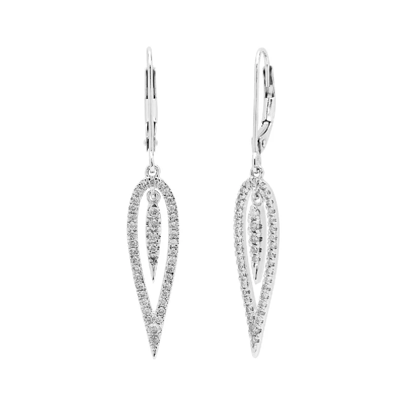 Diamond Drop Earrings in 14kt White Gold (1/2ct tw)