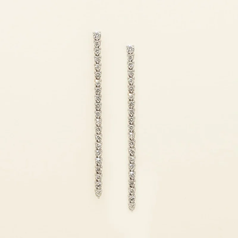 Diamond Drop Earrings in 14kt White Gold (2ct tw)