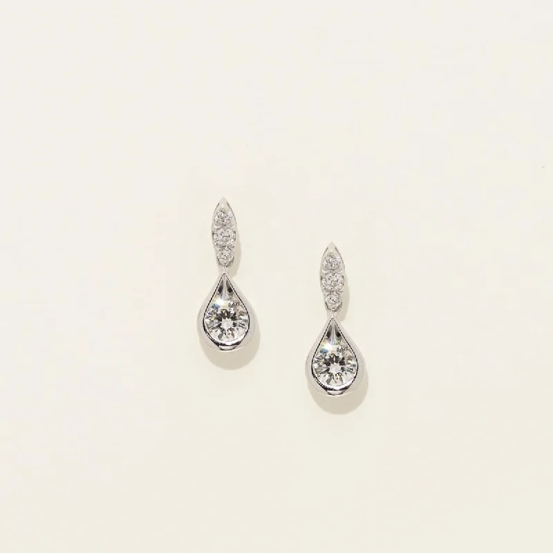 Diamond Drop Earrings in 14kt White Gold (5/8ct tw)