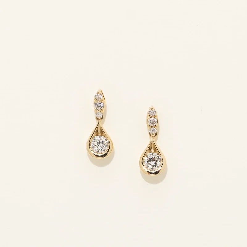 Diamond Drop Earrings in 14kt Yellow Gold (5/8ct tw)