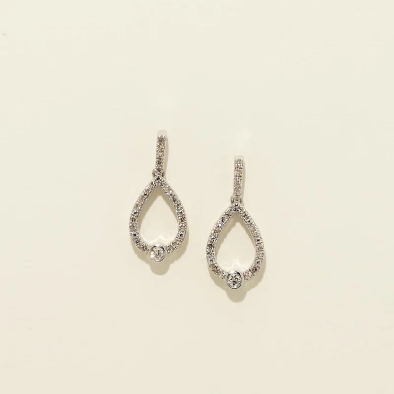 Diamond Drop Earrings in Sterling Silver (1/5ct tw)