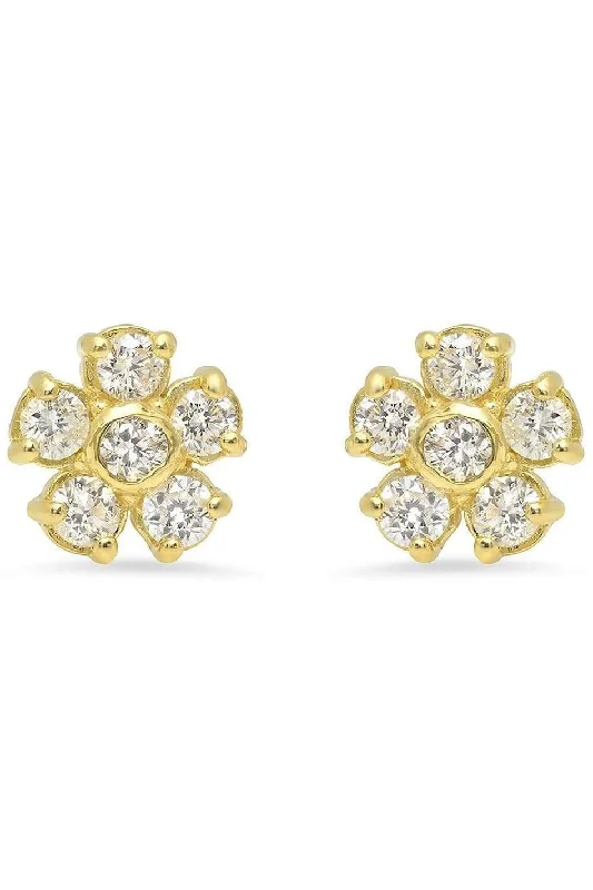 Diamond Flower Studs