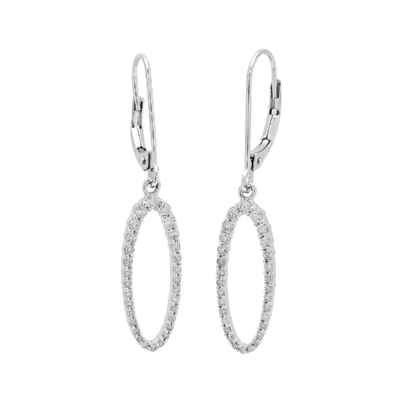 Diamond Oval Drop Earrings in 14kt White Gold (1/2ct tw)