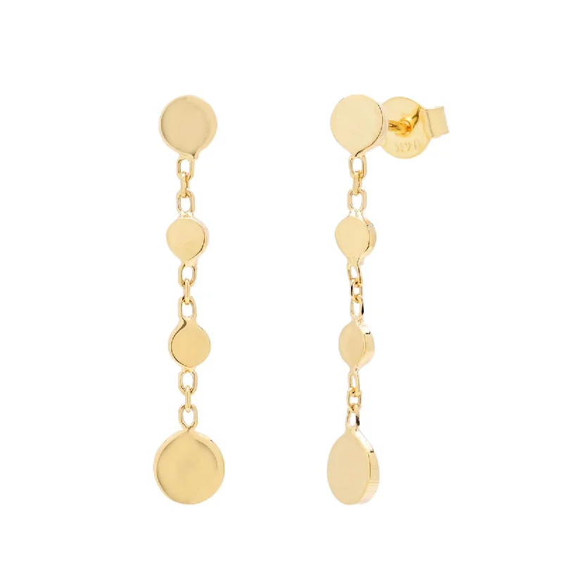 Discs Drop Earrings in 14kt Yellow Gold