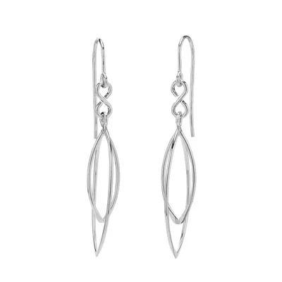 Double Marquise Drop Earrings in Sterling Silver