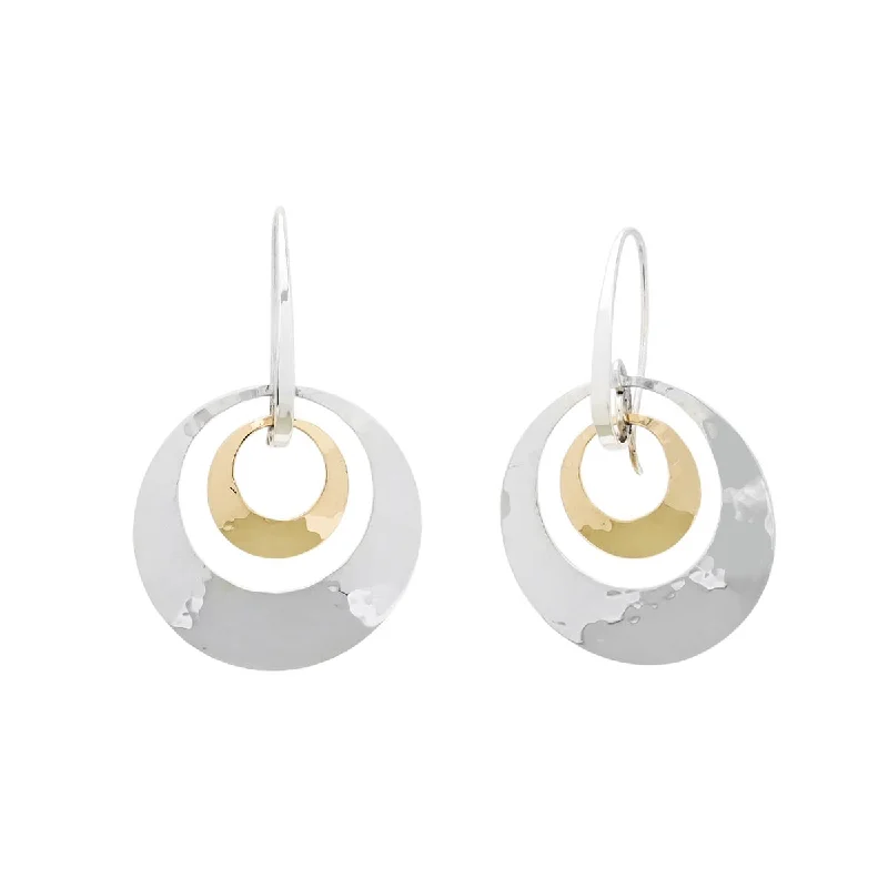 E.L. Designs Jaunty Drop Earrings in Sterling Silver and 14kt Yellow Gold