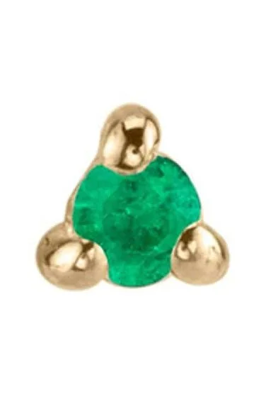 Emerald Round Mini Single Stud