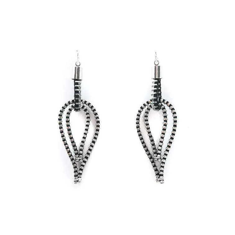 Feather Earrings, Silver