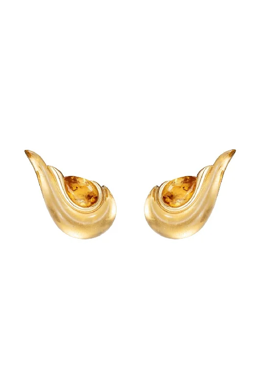 Citrine Gleam Stud Earrings