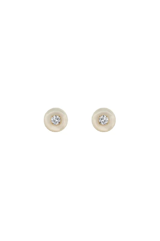 Small Orbit Pearl Stud Earrings