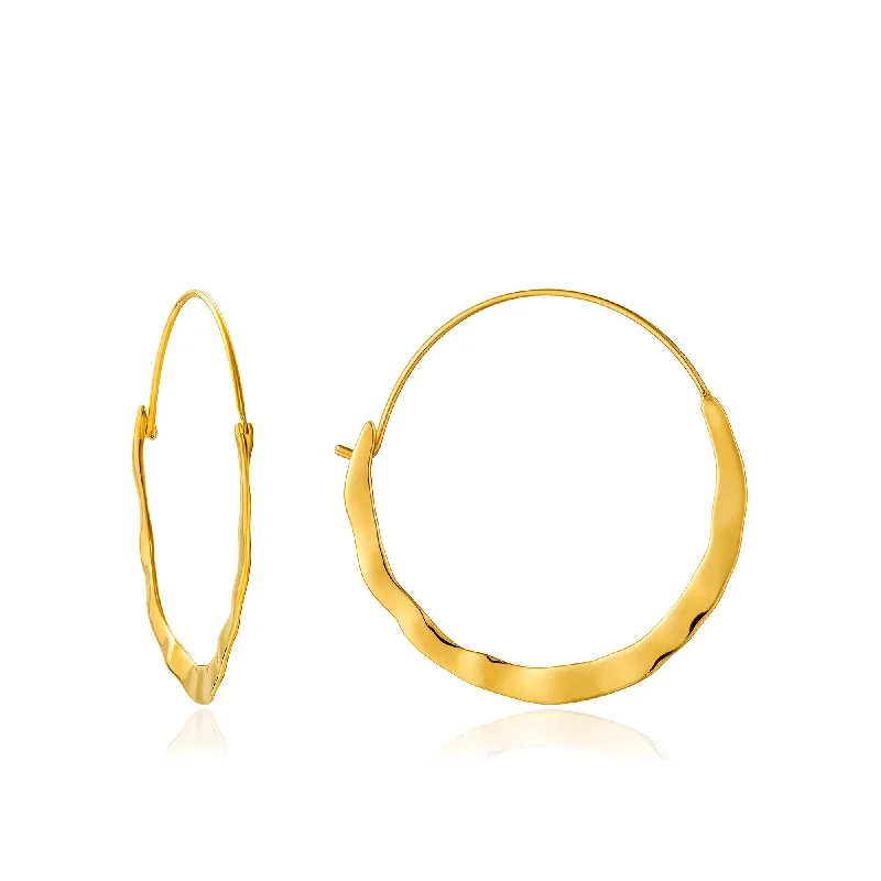 Gold Crush Hoop Earrings