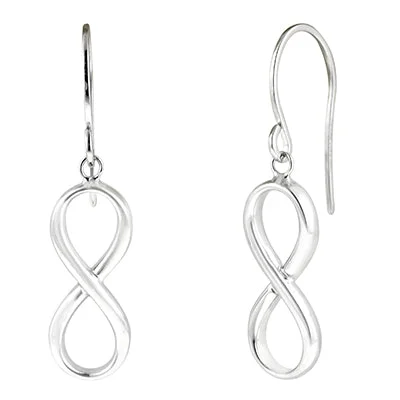 Infinity Drop Earrings in Sterling Silver