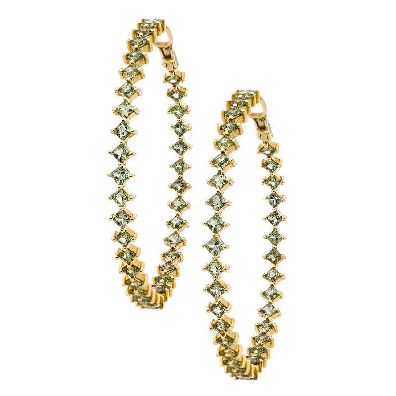 Jo Hoops Yellow Gold Green Sapphire