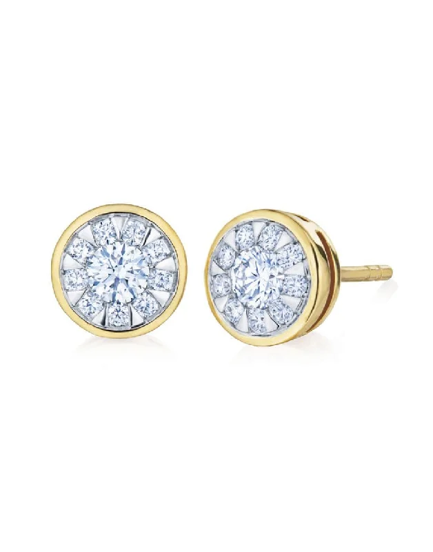 Sunburst Diamond Stud Earrings