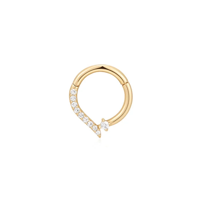 LOU | White Sapphire Swirl Clicker Hoop