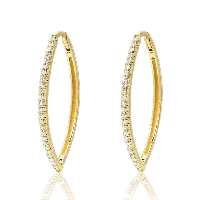 Marquise Hoops with Diamonds