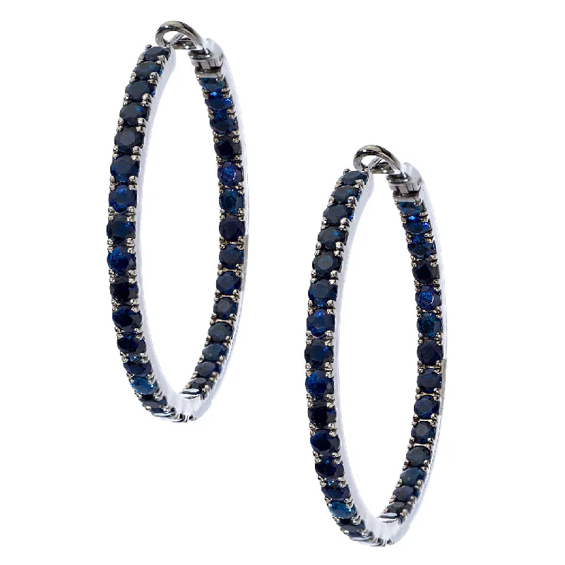 Mary Hoops Silver Sapphire 3.5mm