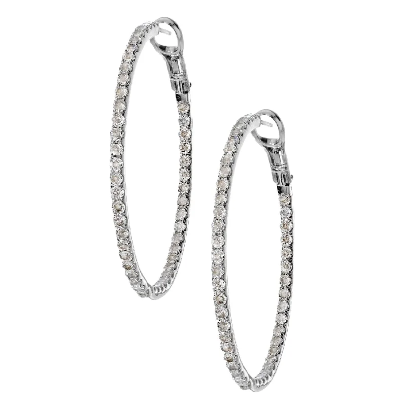 Mary Hoops Silver Diamond 2mm