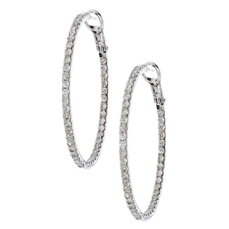 Mary Hoops White Gold RoseCut Diamond 2mm