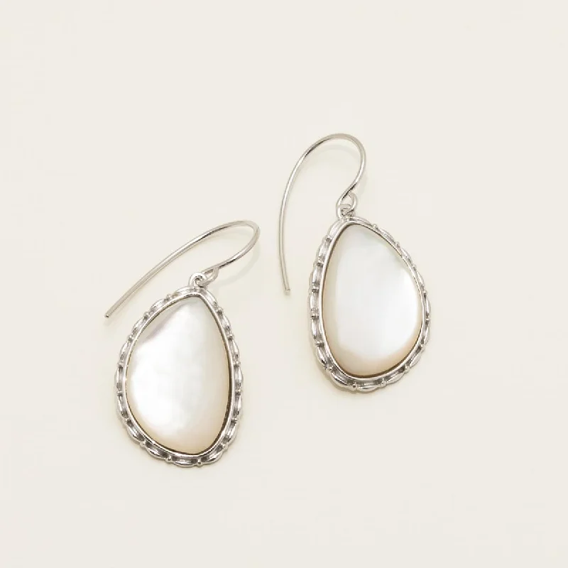 Mother of Pearl Drop Earrings in Sterling Silver