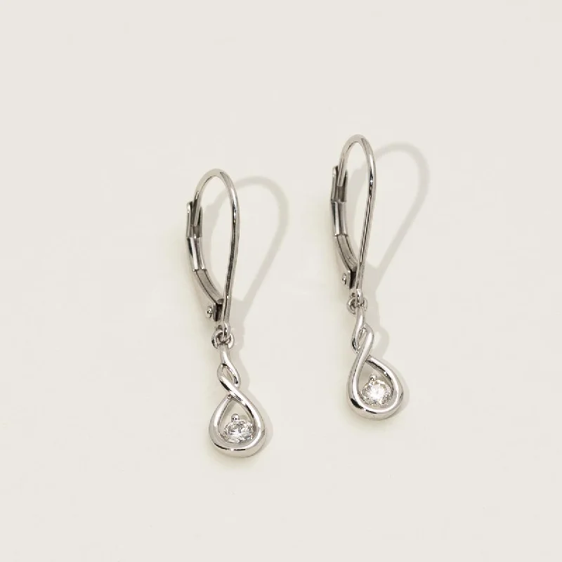 Northern Star Diamond Embrace Drop Earrings in Sterling Silver 1/7ct tw)