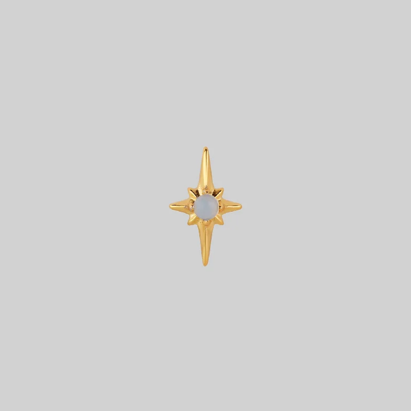 NOVA. Star Flare Opalite Stud Earring - Gold