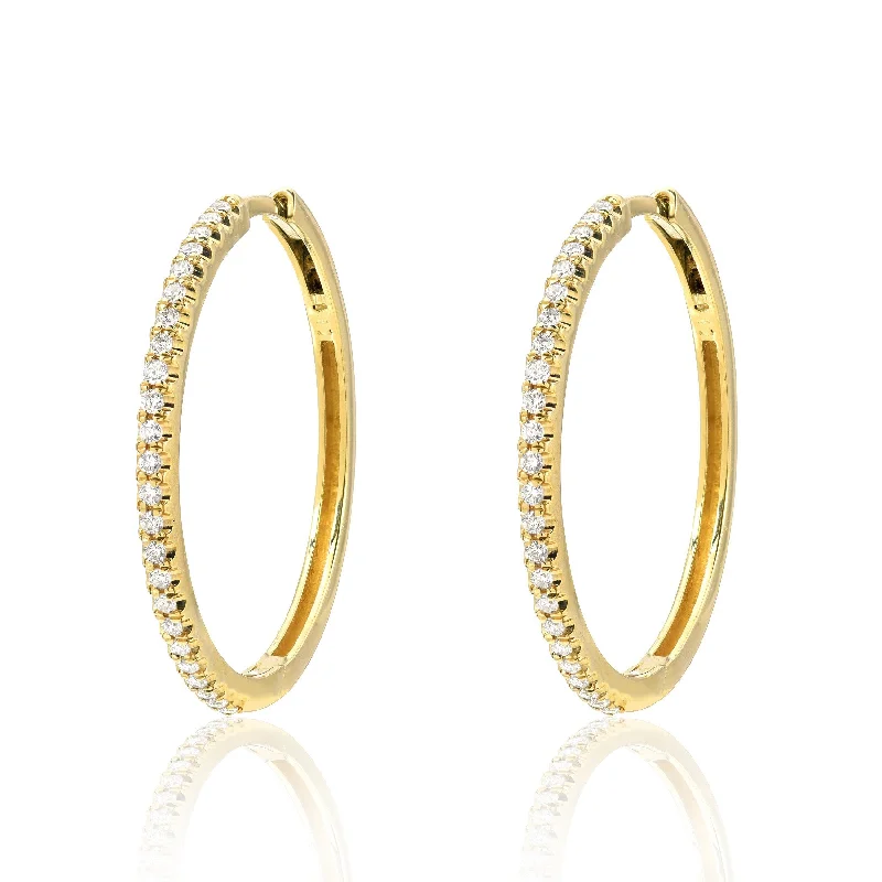 One Inch Diamond Hoops