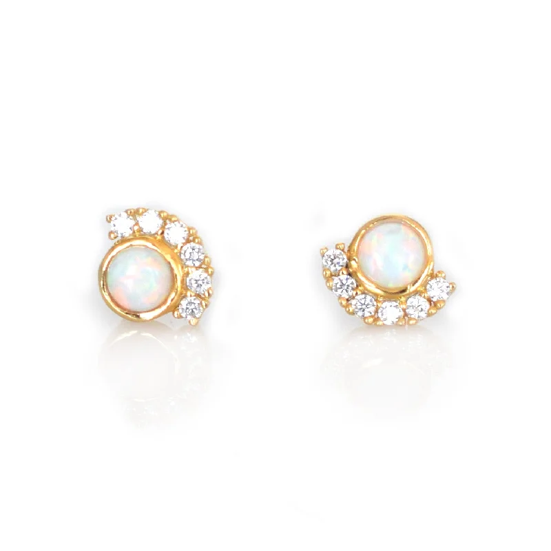 Opal & Diamond Parisian Sunset Studs