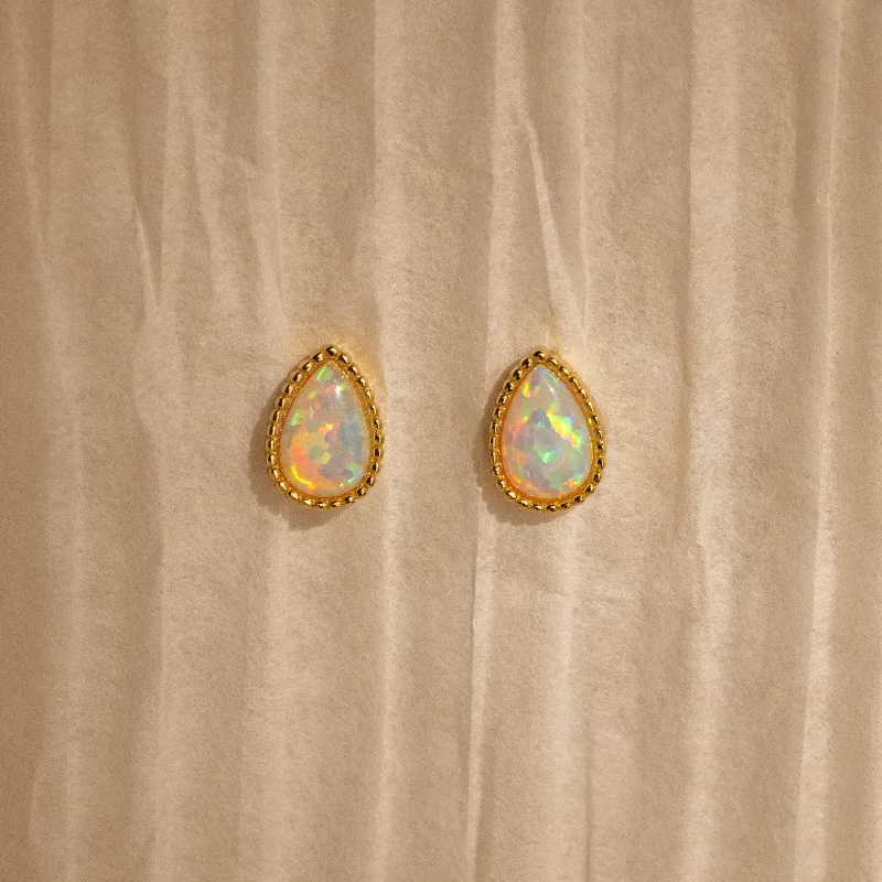 Opal Teardrop Studs