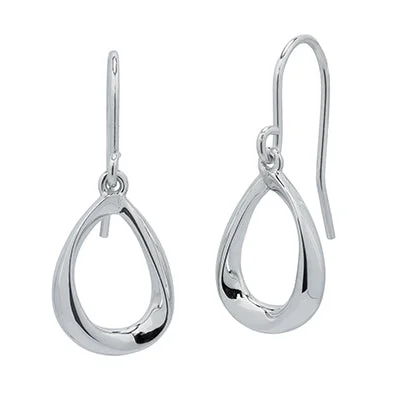 Open Teardrop Earrings in Sterling Silver