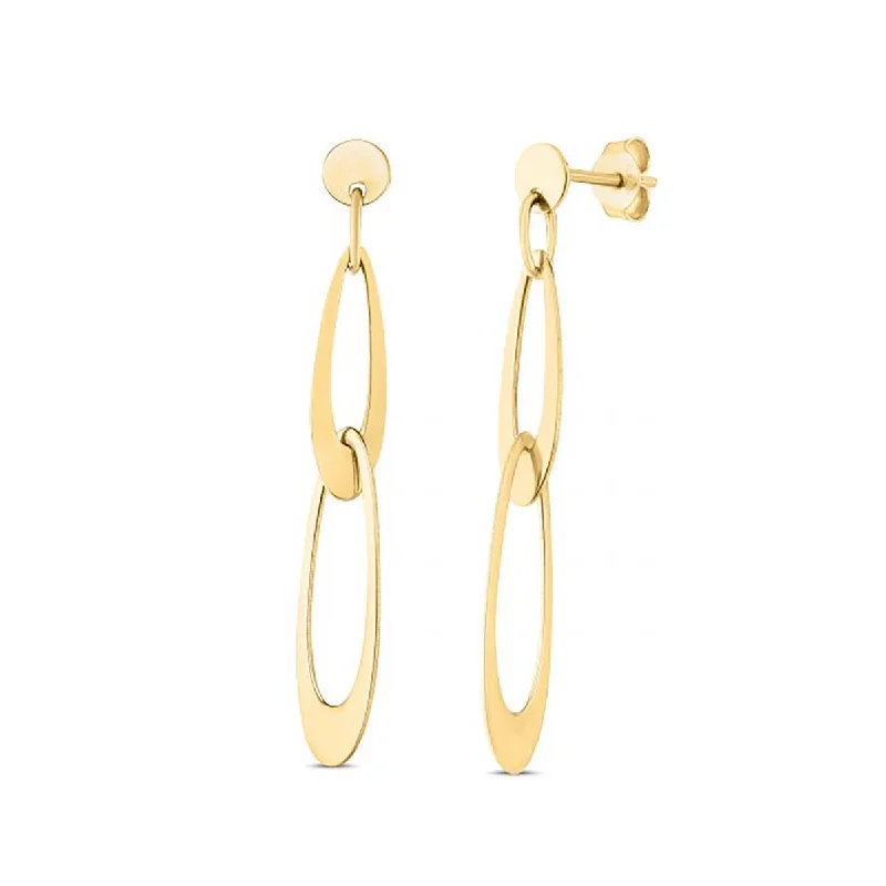 Oval Link Drop Earrings in 14kt Yellow Gold