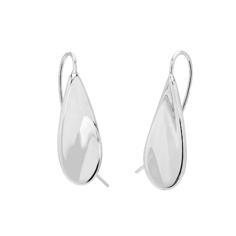 Paddle Drop Earrings in 14kt White Gold