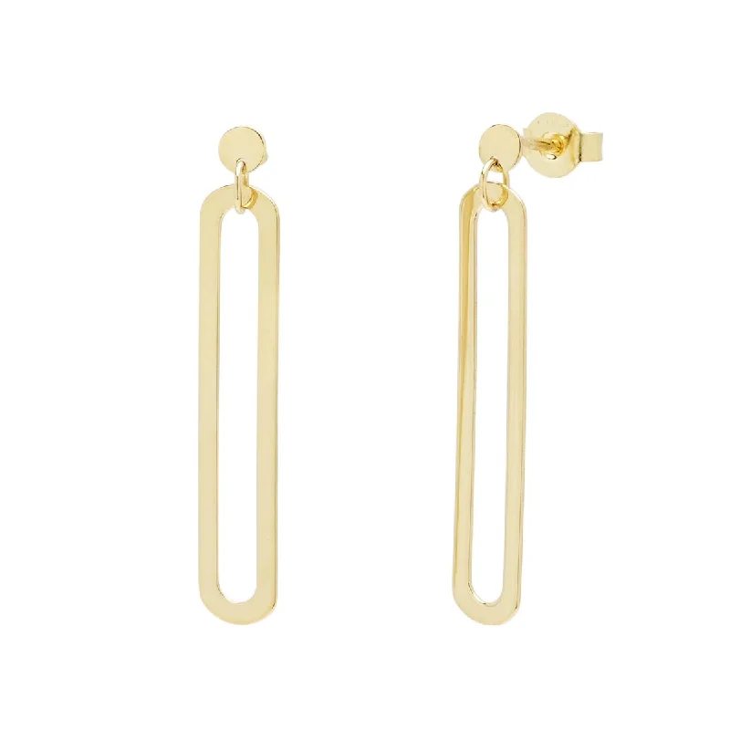 Paperclip Drop Earring in 14kt Yellow Gold