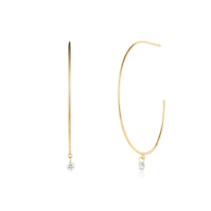 PIROUETTE | Single Floating Dia Hoop Earring