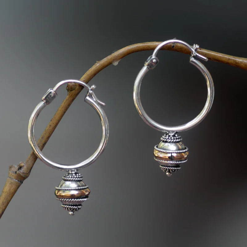 Reminisce Sterling Silver & Gold Plated Hoop Earrings