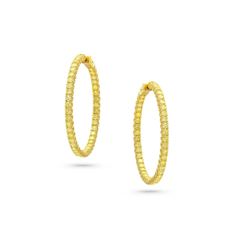 Rivière Natural Yellow Diamond Hoop Earrings