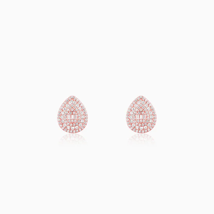 Rose Gold Dazzling Drop Earrings