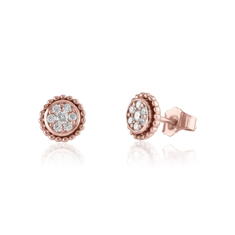 Round Rope Design Diamond Studs