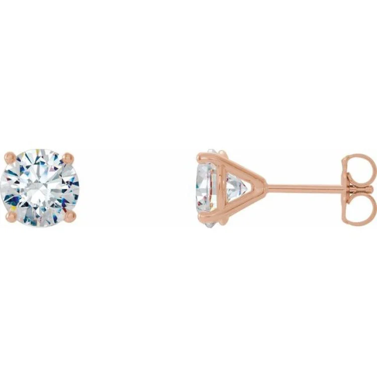 14K Rose 2 CTW Natural Diamond Cocktail-Style Earrings