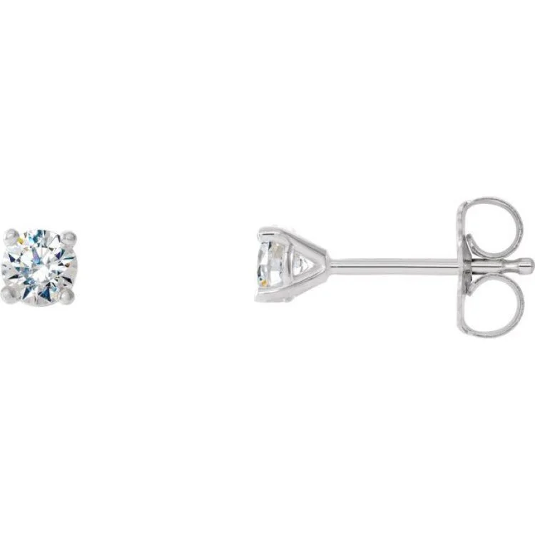 14K White 1/8 CTW Natural Diamond Cocktail-Style Earrings