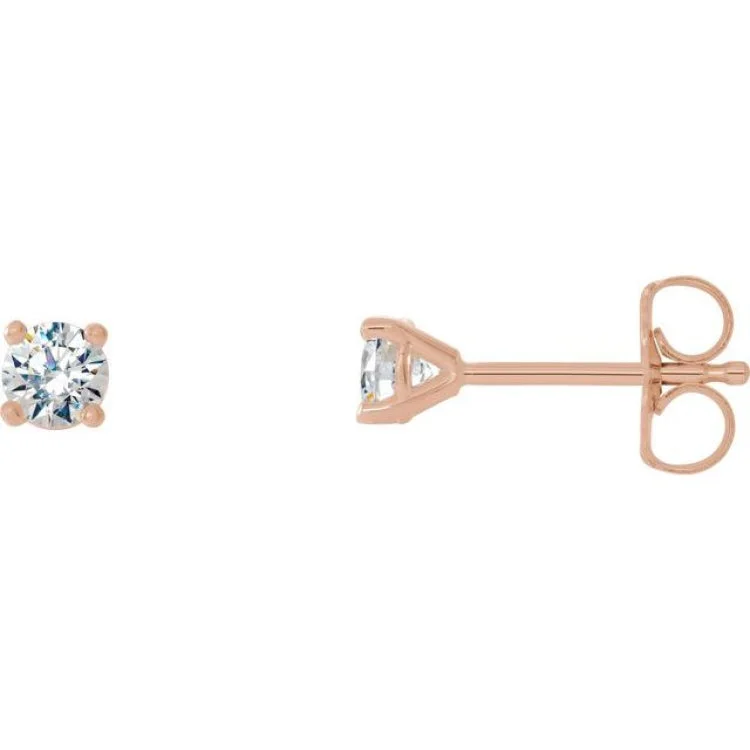 14K Rose 1/8 CTW Natural Diamond Cocktail-Style Earrings