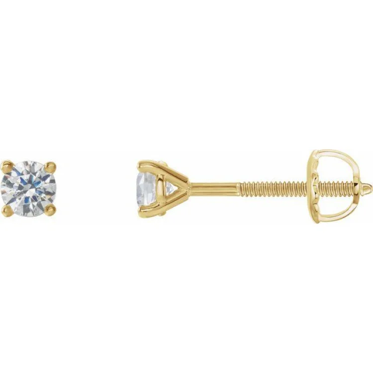 14K Yellow 1/8 CTW Natural Diamond Cocktail-Style Earrings