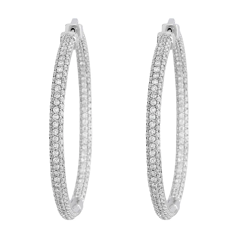 White Gold Diamond Hoop Earrings