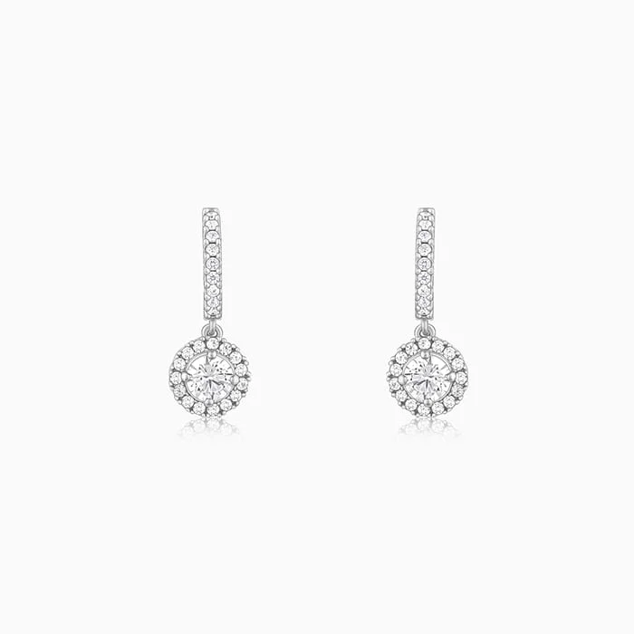 Silver Zircon Drizzle Drop Earrings