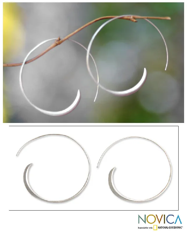 Spin Me Sterling Silver Hoop Earrings