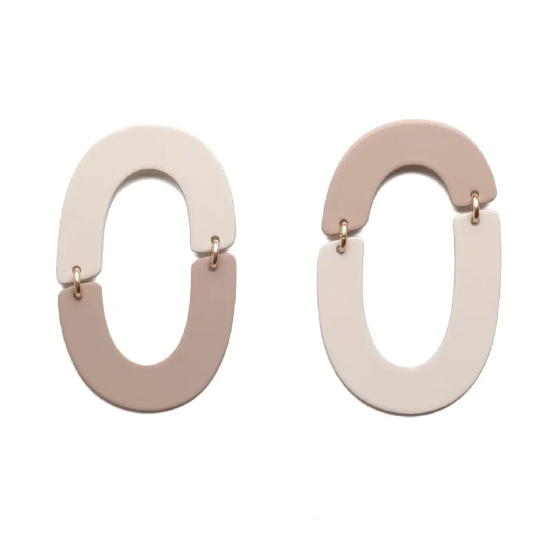 Split Link Earrings, Desert