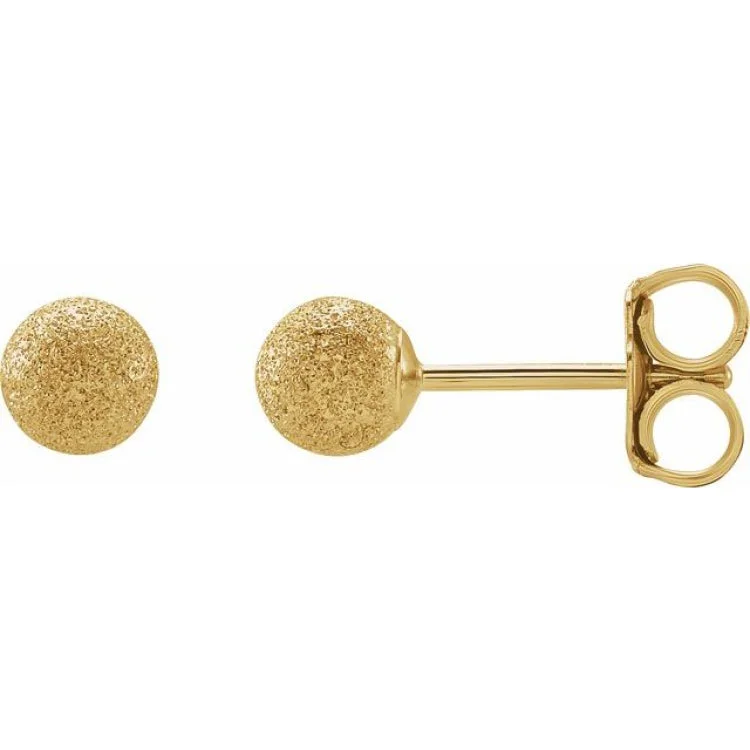 14K Yellow 6 mm Stardust Ball Earrings