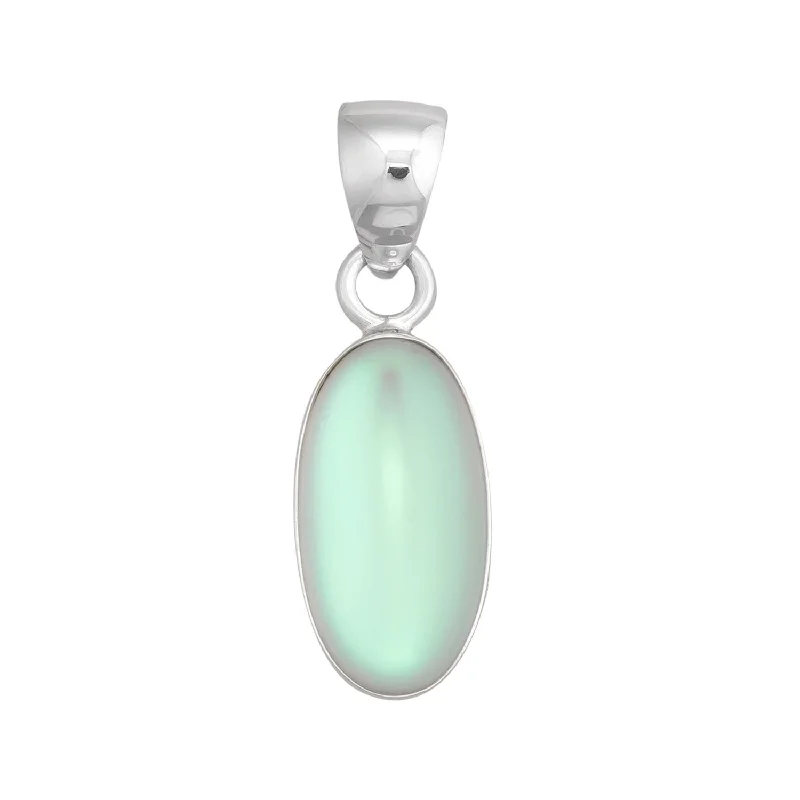 Sterling Silver Small Oval Luminite Pendant